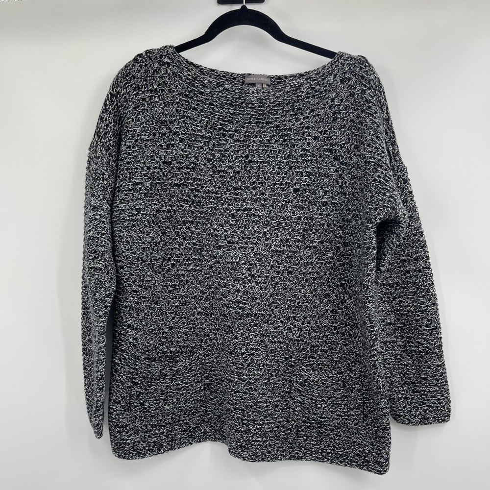 Women’s Vince Camuto grey knitted pull over sweater with pockets size xl